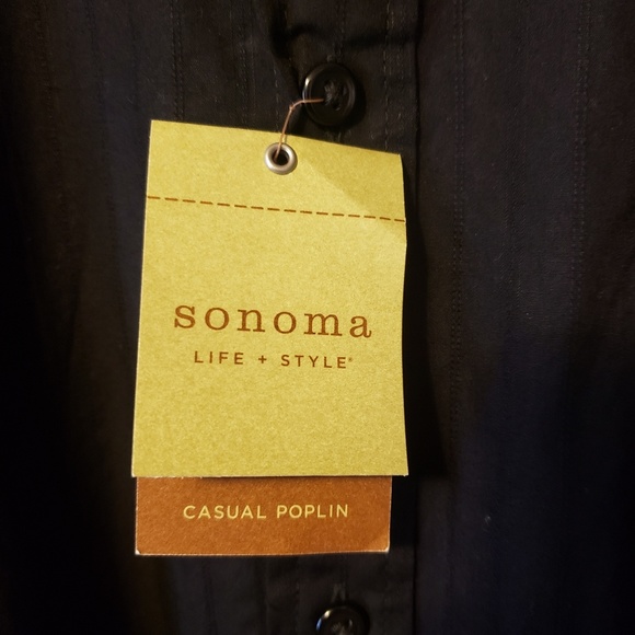 Sonoma Mens XL Black Casual Button Up - Picture 2 of 6